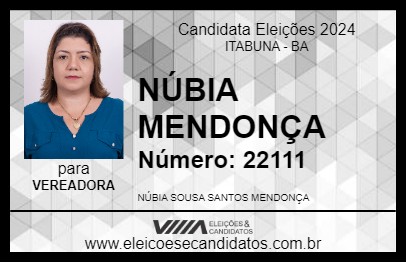 Candidato NÚBIA MENDONÇA 2024 - ITABUNA - Eleições