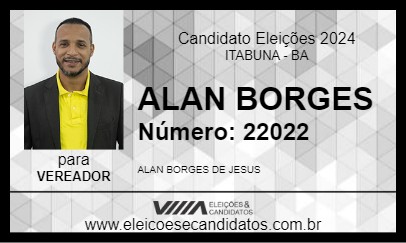 Candidato ALAN BORGES 2024 - ITABUNA - Eleições