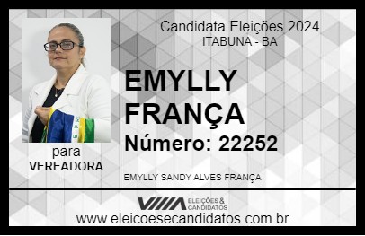 Candidato EMYLLY FRANÇA 2024 - ITABUNA - Eleições