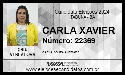 Candidato CARLA XAVIER 2024 - ITABUNA - Eleições