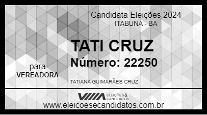 Candidato TATI CRUZ 2024 - ITABUNA - Eleições