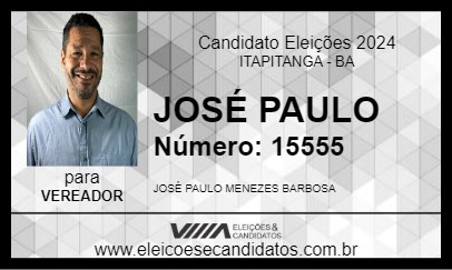 Candidato JOSÉ PAULO 2024 - ITAPITANGA - Eleições