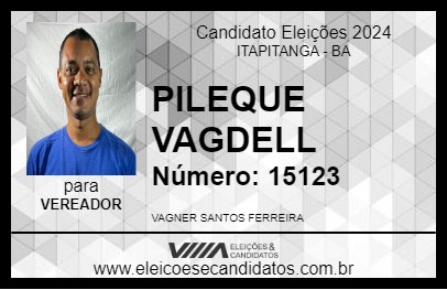 Candidato PILEQUE VAGDELL 2024 - ITAPITANGA - Eleições