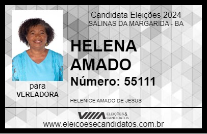 Candidato HELENA AMADO 2024 - SALINAS DA MARGARIDA - Eleições