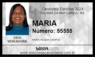 Candidato MARIA 2024 - SALINAS DA MARGARIDA - Eleições