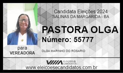 Candidato PASTORA OLGA 2024 - SALINAS DA MARGARIDA - Eleições