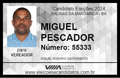 Candidato MIGUEL PESCADOR 2024 - SALINAS DA MARGARIDA - Eleições