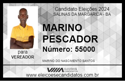 Candidato MARINO PESCADOR 2024 - SALINAS DA MARGARIDA - Eleições