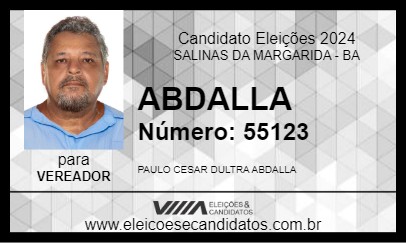 Candidato ABDALLA 2024 - SALINAS DA MARGARIDA - Eleições