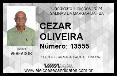 Candidato CEZAR OLIVEIRA 2024 - SALINAS DA MARGARIDA - Eleições