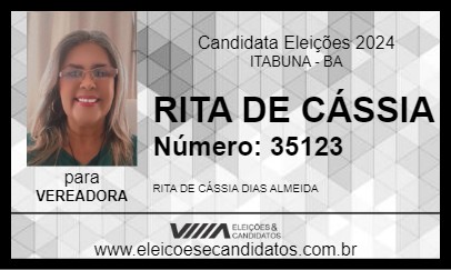 Candidato RITA DE CÁSSIA 2024 - ITABUNA - Eleições