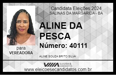 Candidato ALINE DA PESCA 2024 - SALINAS DA MARGARIDA - Eleições