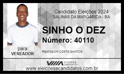 Candidato SINHO O DEZ 2024 - SALINAS DA MARGARIDA - Eleições