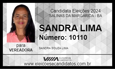 Candidato SANDRA LIMA 2024 - SALINAS DA MARGARIDA - Eleições