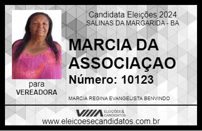 Candidato MARCIA DA ASSOCIAÇAO 2024 - SALINAS DA MARGARIDA - Eleições