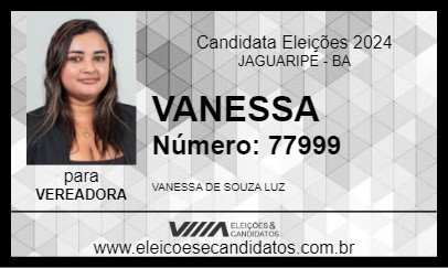 Candidato VANESSA 2024 - JAGUARIPE - Eleições