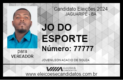 Candidato JO DO ESPORTE 2024 - JAGUARIPE - Eleições