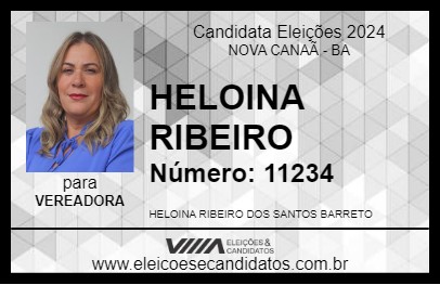 Candidato HELOINA RIBEIRO 2024 - NOVA CANAÃ - Eleições