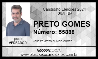 Candidato PRETO GOMES 2024 - IGUAÍ - Eleições