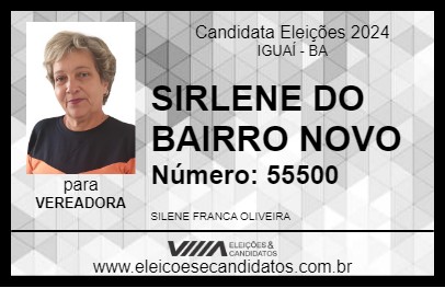 Candidato SIRLENE DO BAIRRO NOVO 2024 - IGUAÍ - Eleições