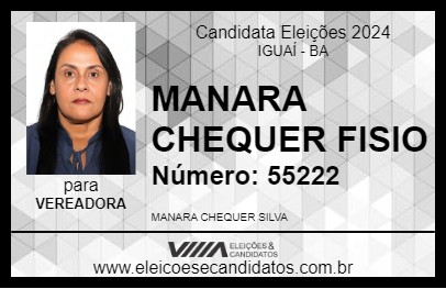 Candidato MANARA CHEQUER FISIO 2024 - IGUAÍ - Eleições