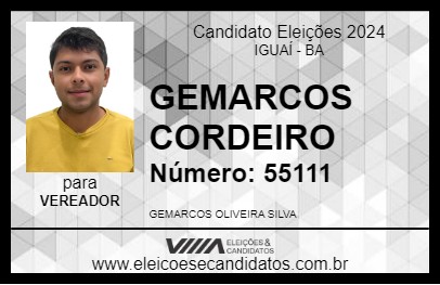 Candidato GEMARCOS CORDEIRO 2024 - IGUAÍ - Eleições