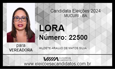 Candidato LORA 2024 - MUCURI - Eleições