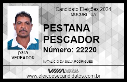 Candidato PESTANA PESCADOR 2024 - MUCURI - Eleições