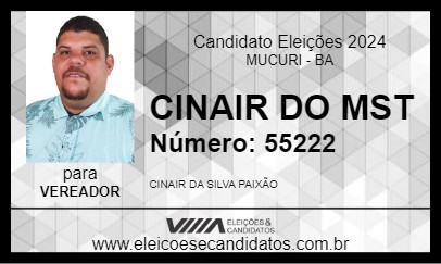 Candidato CINAIR DO MST 2024 - MUCURI - Eleições