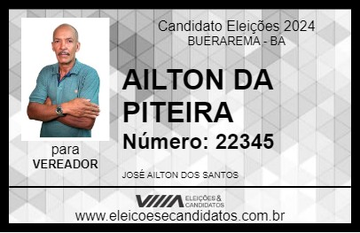 Candidato AILTON DA PITEIRA 2024 - BUERAREMA - Eleições