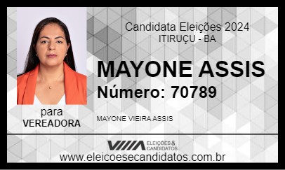 Candidato MAYONE ASSIS 2024 - ITIRUÇU - Eleições