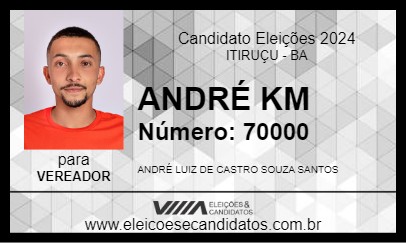 Candidato ANDRÉ KM 2024 - ITIRUÇU - Eleições