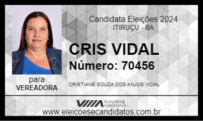 Candidato CRIS VIDAL 2024 - ITIRUÇU - Eleições