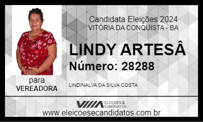 Candidato LINDY ARTESÃ 2024 - VITÓRIA DA CONQUISTA - Eleições