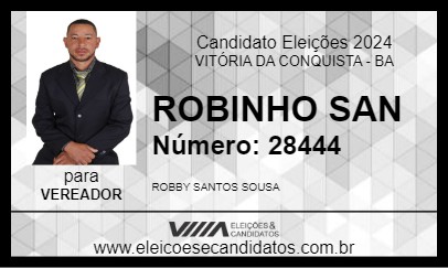 Candidato ROBINHO SAN 2024 - VITÓRIA DA CONQUISTA - Eleições