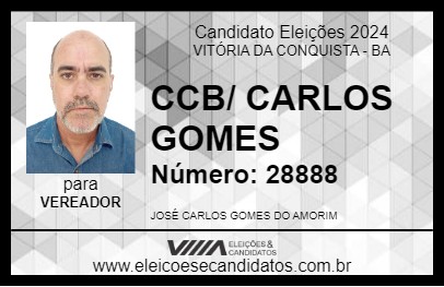 Candidato CCB/ CARLOS GOMES 2024 - VITÓRIA DA CONQUISTA - Eleições