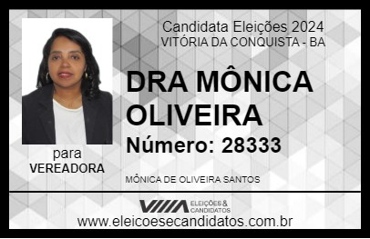 Candidato DRA MÔNICA OLIVEIRA 2024 - VITÓRIA DA CONQUISTA - Eleições