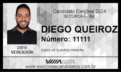 Candidato DIEGO QUEIROZ 2024 - BOTUPORÃ - Eleições