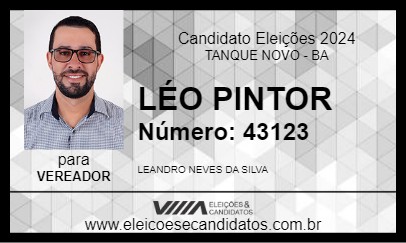 Candidato LÉO PINTOR 2024 - TANQUE NOVO - Eleições