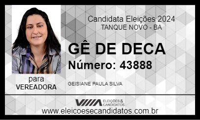 Candidato GÊ DE DECA 2024 - TANQUE NOVO - Eleições