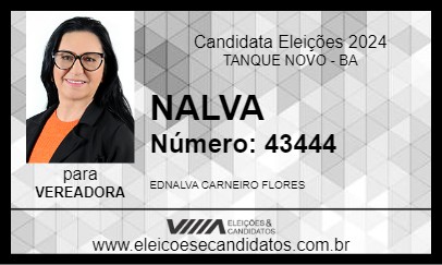 Candidato NALVA 2024 - TANQUE NOVO - Eleições