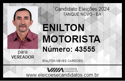 Candidato ENILTON MOTORISTA 2024 - TANQUE NOVO - Eleições