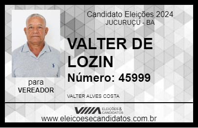 Candidato VALTER DE LOZIN 2024 - JUCURUÇU - Eleições