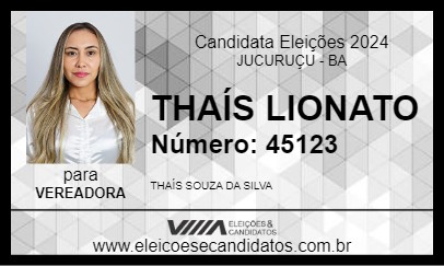 Candidato THAÍS LIONATO 2024 - JUCURUÇU - Eleições