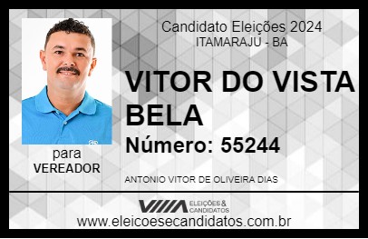 Candidato VITOR DO VISTA BELA 2024 - ITAMARAJU - Eleições