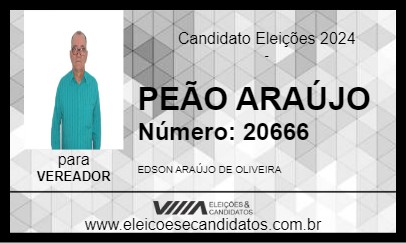 Candidato PEÃO ARAÚJO  2024 - VITÓRIA DA CONQUISTA - Eleições