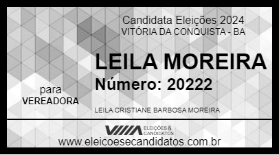 Candidato LEILA MOREIRA 2024 - VITÓRIA DA CONQUISTA - Eleições