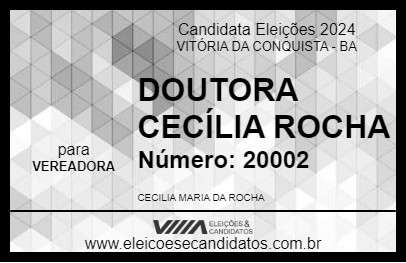 Candidato DOUTORA CECÍLIA ROCHA 2024 - VITÓRIA DA CONQUISTA - Eleições