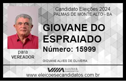 Candidato GIOVANE DO ESPRAIADO 2024 - PALMAS DE MONTE ALTO - Eleições