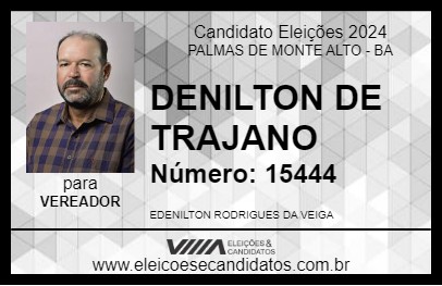 Candidato DENILTON DE TRAJANO 2024 - PALMAS DE MONTE ALTO - Eleições